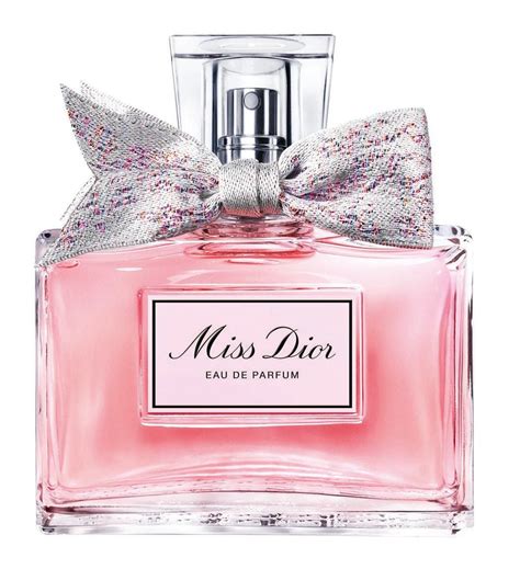 what type of bow can be found on the bottle of the miss dior fragrance